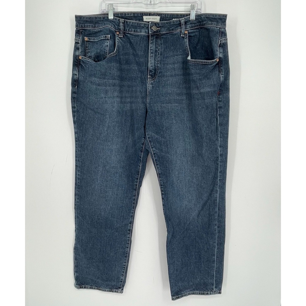 Warp + Weft Men's Blue Medium Wash Chicago Straight Leg Denim Jeans Size 44x32